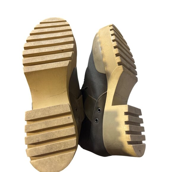 Steve Madden Womens Khaki Combat-Style Boots With Lug Soles & Lace-Up Closure Si - Picture 5 of 7